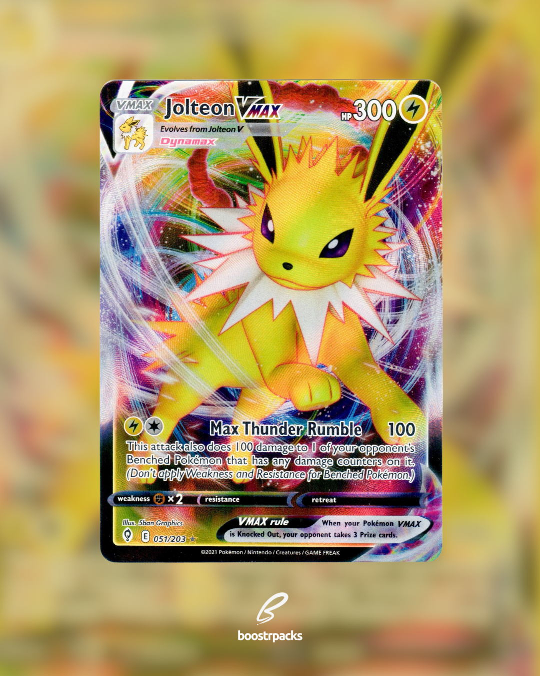 Jolteon VMAX FullArt Pokemon 051/203 Evolving Skies - Boostrpacks