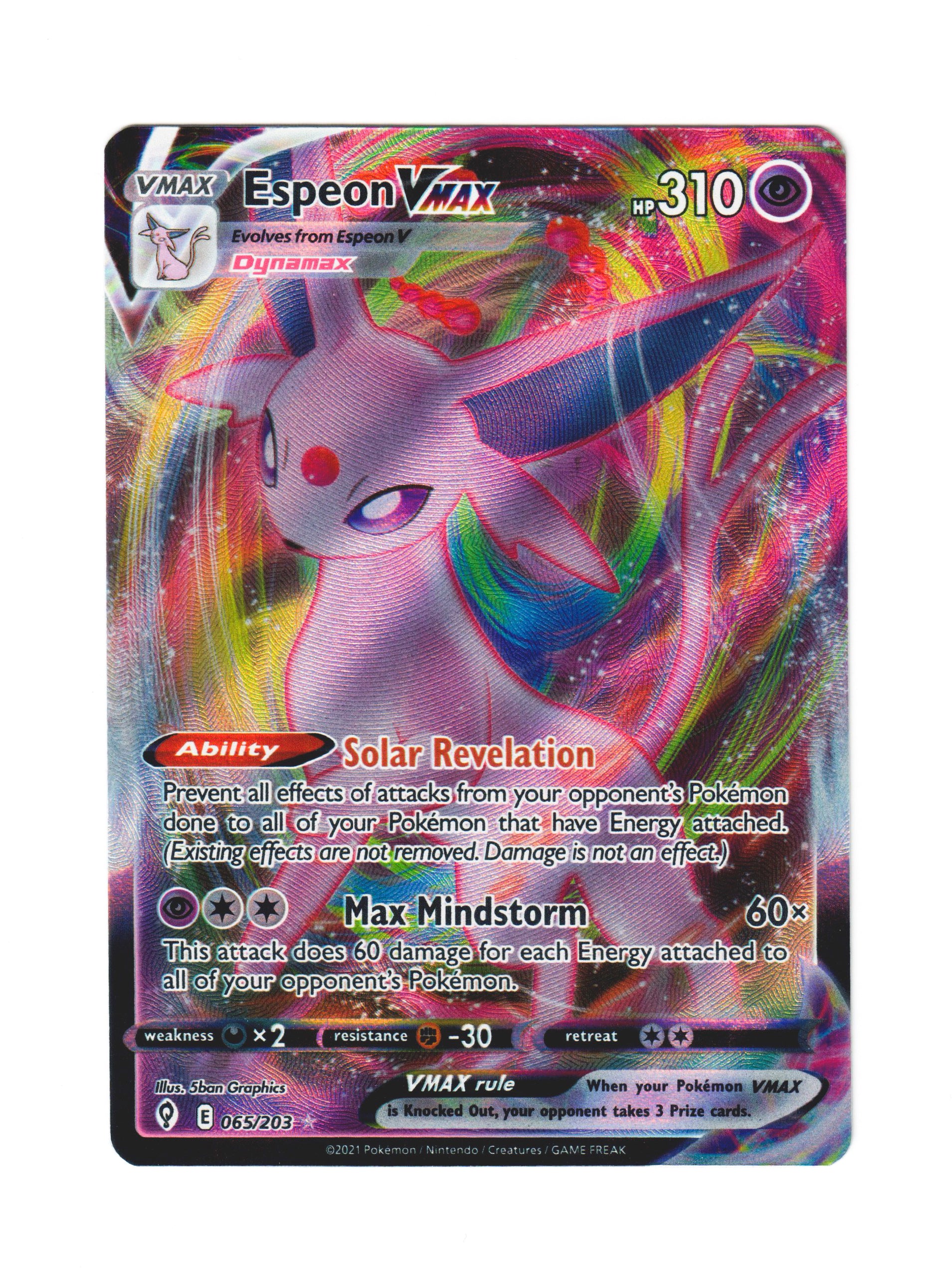 Espeon VMAX FullArt Pokemon 065/203 Evolving Skies